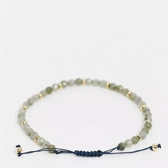 Brand New ASOS Design Beads Gray Green Bracelet - Picture 1 of 4